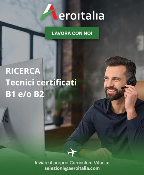 foto del job post  Tecnici certificati B1 e/o B2 per le basi di Fiumicino e Cagliari